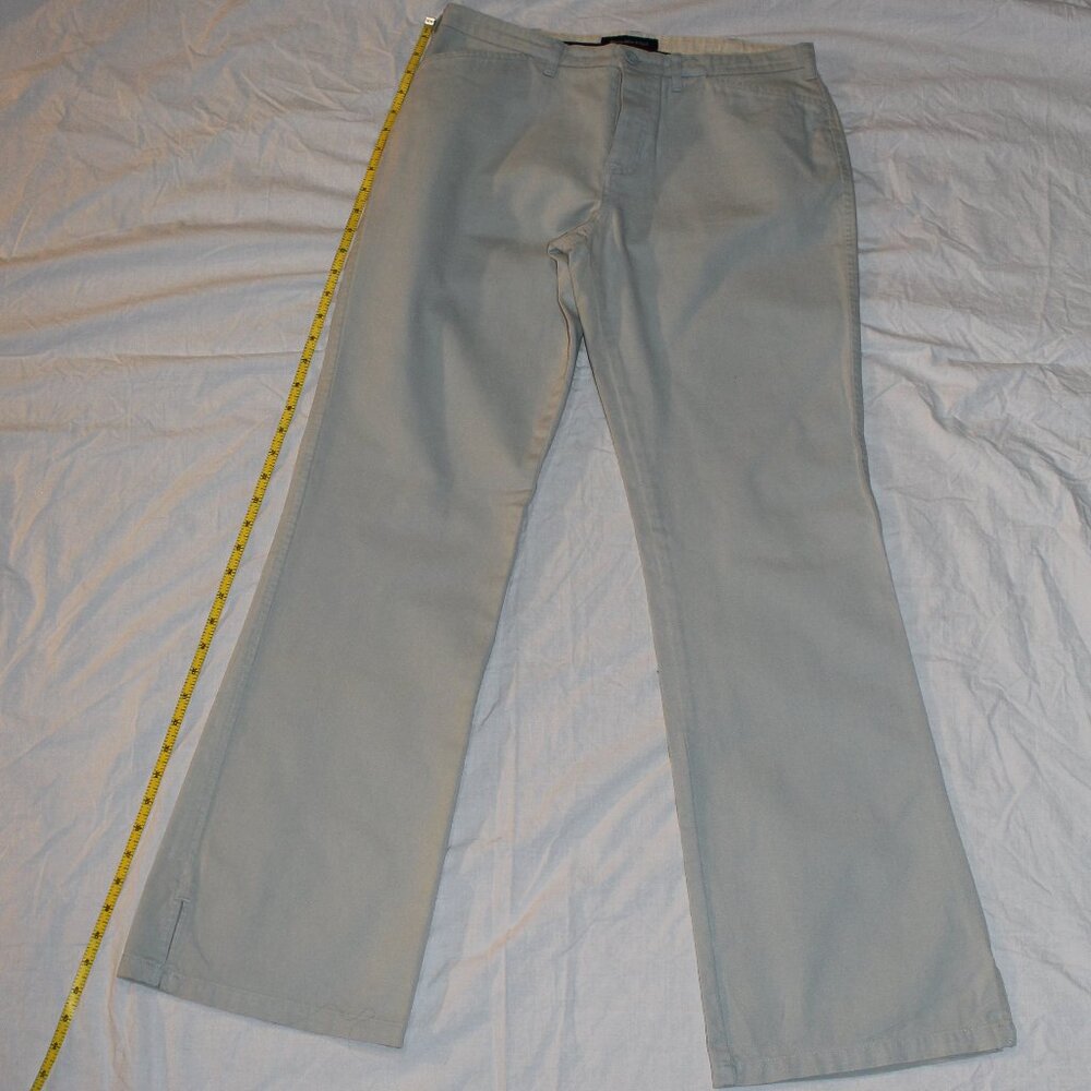 NWT - Abercrombie & Fitch Dusty Blue Sz 6 Long Chino Pant Button Fly Flap Pocket - Picture 2 of 15
